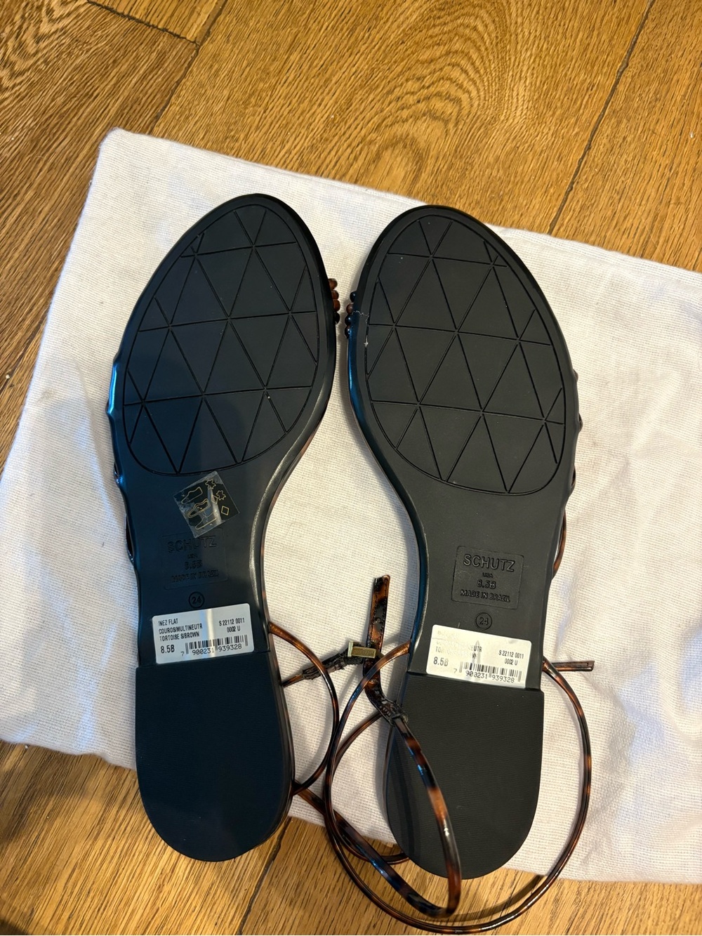 NWOT SCHUTZ Inez Tortoise Brown Flat Sandals, size 8.5. Never worn! - Picture 3 of 4